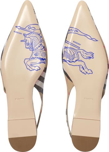 Burberry Birdie Check Pointed Toe Slingback Flat (Women