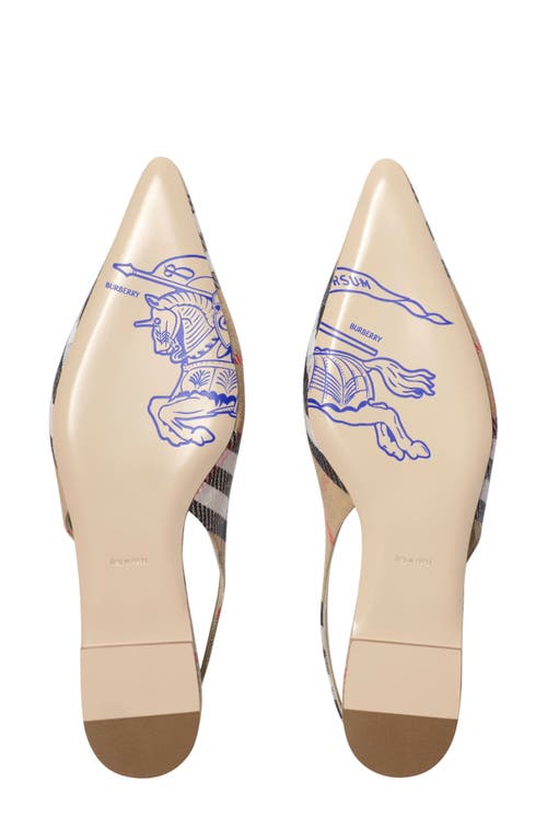 Burberry Check Birdie Slingback Ballerina Flats Women In Sand Ip Check