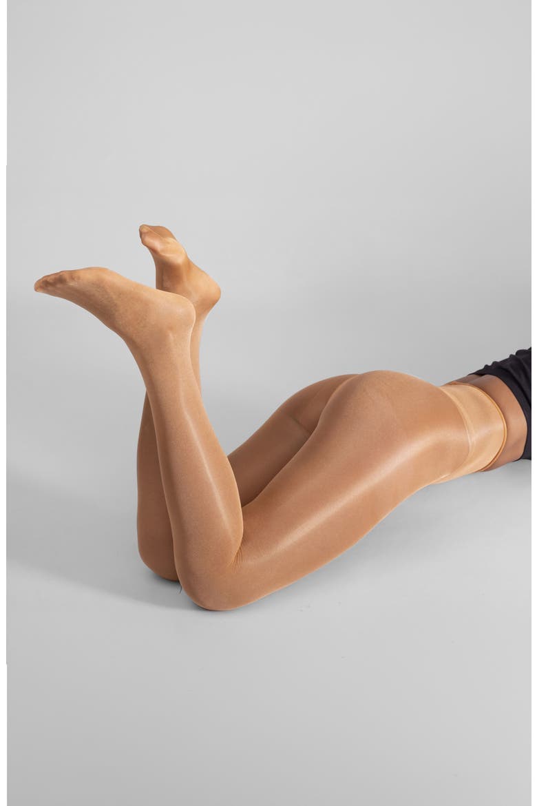 Lustrous Silky Shiny 20-Denier Sheer Tights, Alternate, color, CARAMEL