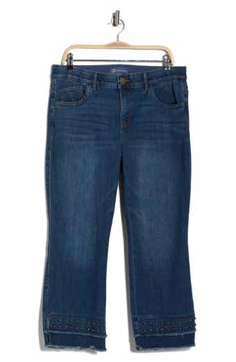 Democracy Double Layer Fray Hem Kick Flare Jeans