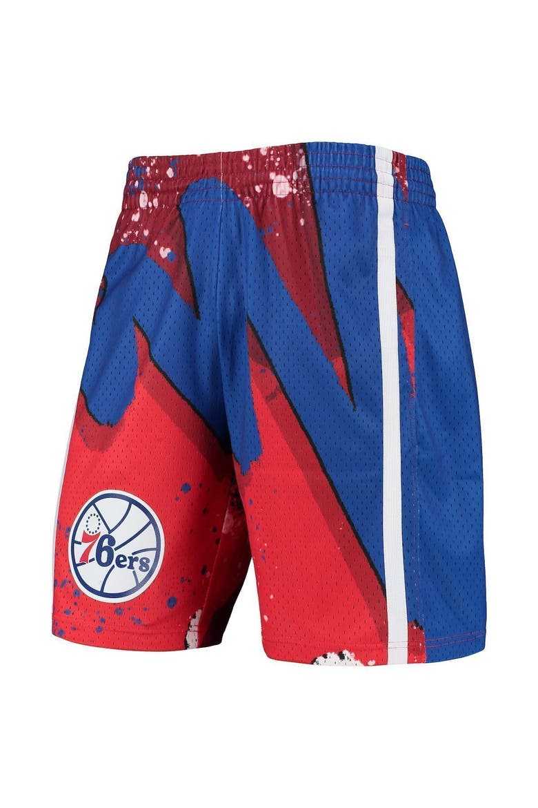 Men's Mitchell & Ness Red Philadelphia 76ers Hardwood Classics 1996 Hyper Hoops Swingman Shorts, Alternate, color, Red