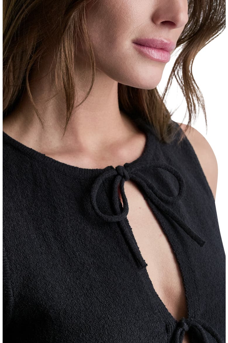 Sleeveless Tie Front Knit Vest, Alternate, color, BLACK