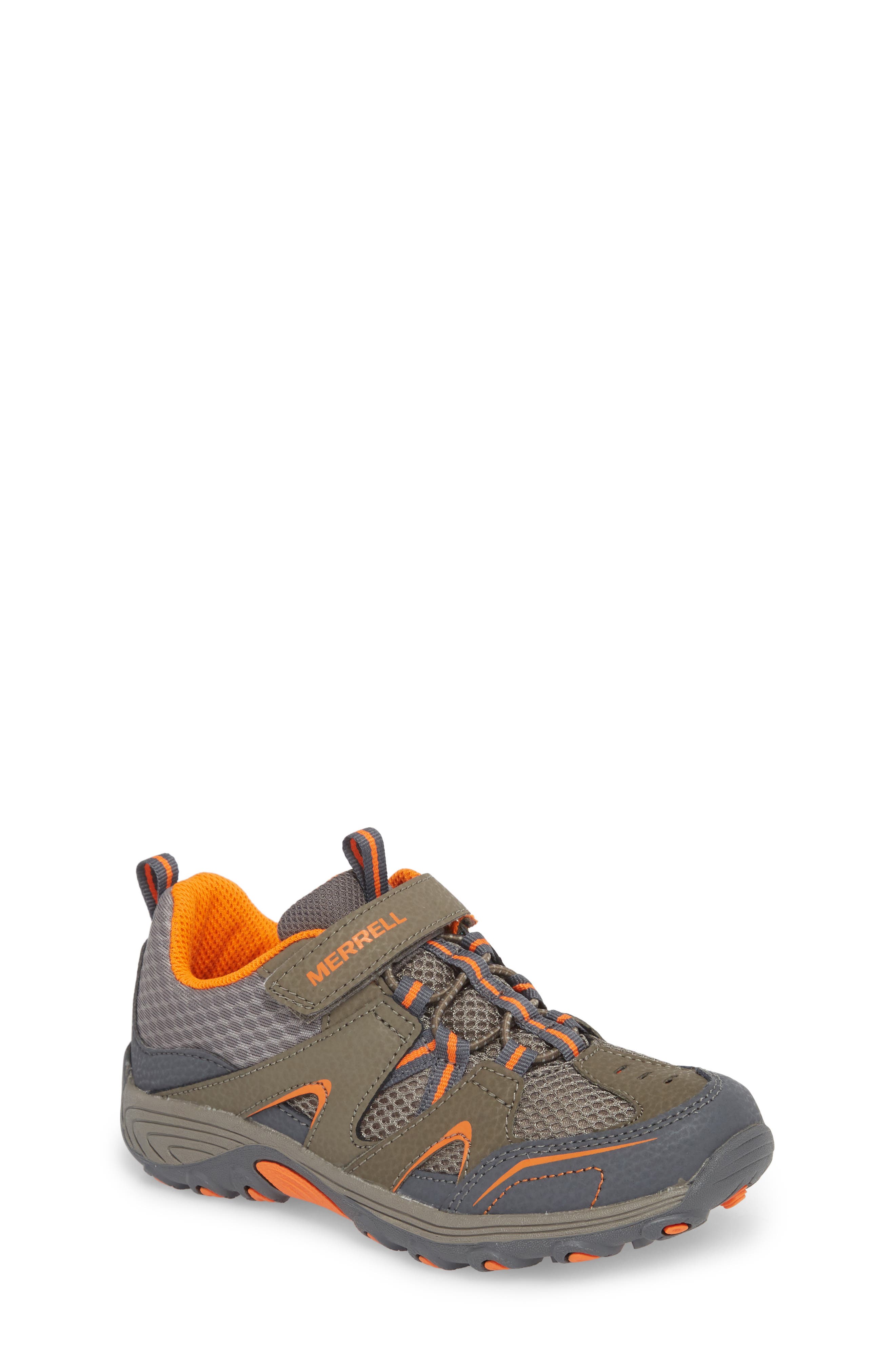 Trail Chaser Sneaker, Main, color, GUNSMOKE/ ORANGE