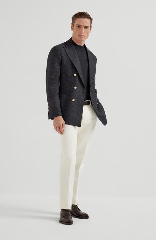 Brunello Cucinelli Cotton-virgin Wool Gabardine Italian Trousers In White