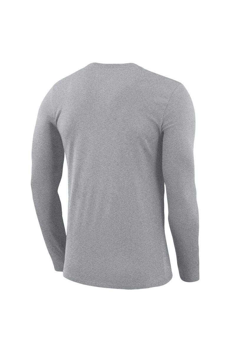 Nike Men's Nike Heather Gray Oklahoma Sooners Legend Wordmark Performance Long Sleeve T-Shirt, Alternate, color, 