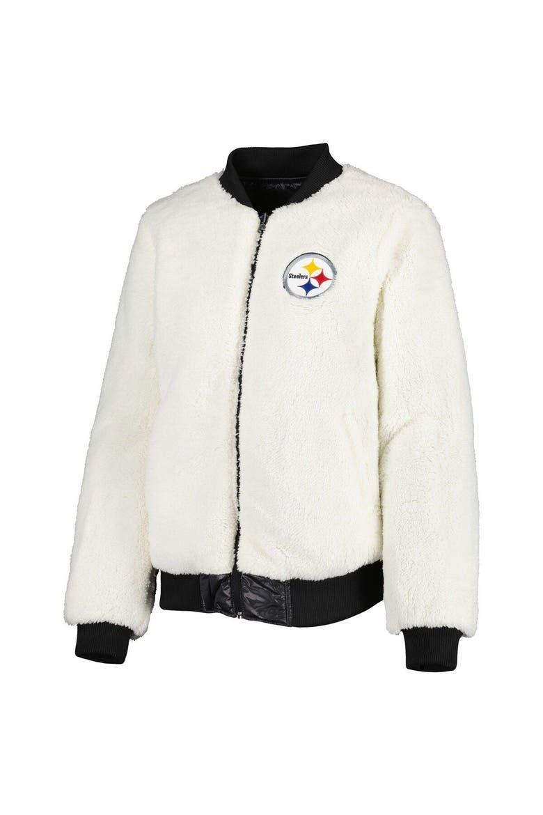 Women's G-III 4Her by Carl Banks Oatmeal/Black Pittsburgh Steelers Switchback Reversible Full-Zip Jacket, Alternate, color, Oatmeal