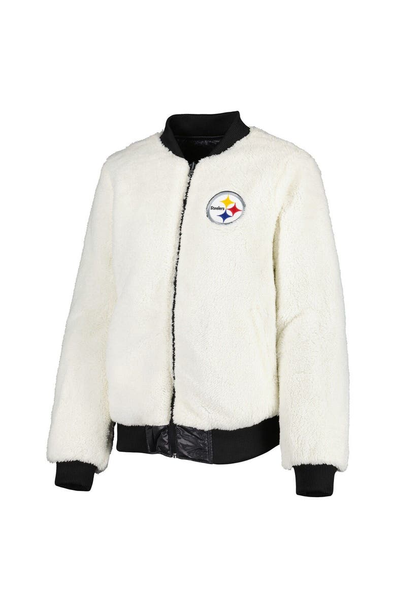 G-III 4HER BY CARL BANKS Women's G-III 4Her by Carl Banks Oatmeal/Black Pittsburgh Steelers Switchback Reversible Full-Zip Jacket, Alternate, color, Oatmeal
