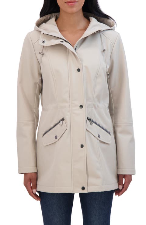 Water Resistant Hooded Softshell Coat