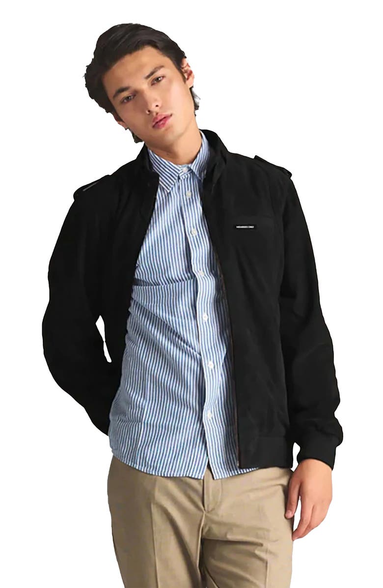 Members Only Men's Soft Suede Iconic Jacket, Main, color, Black