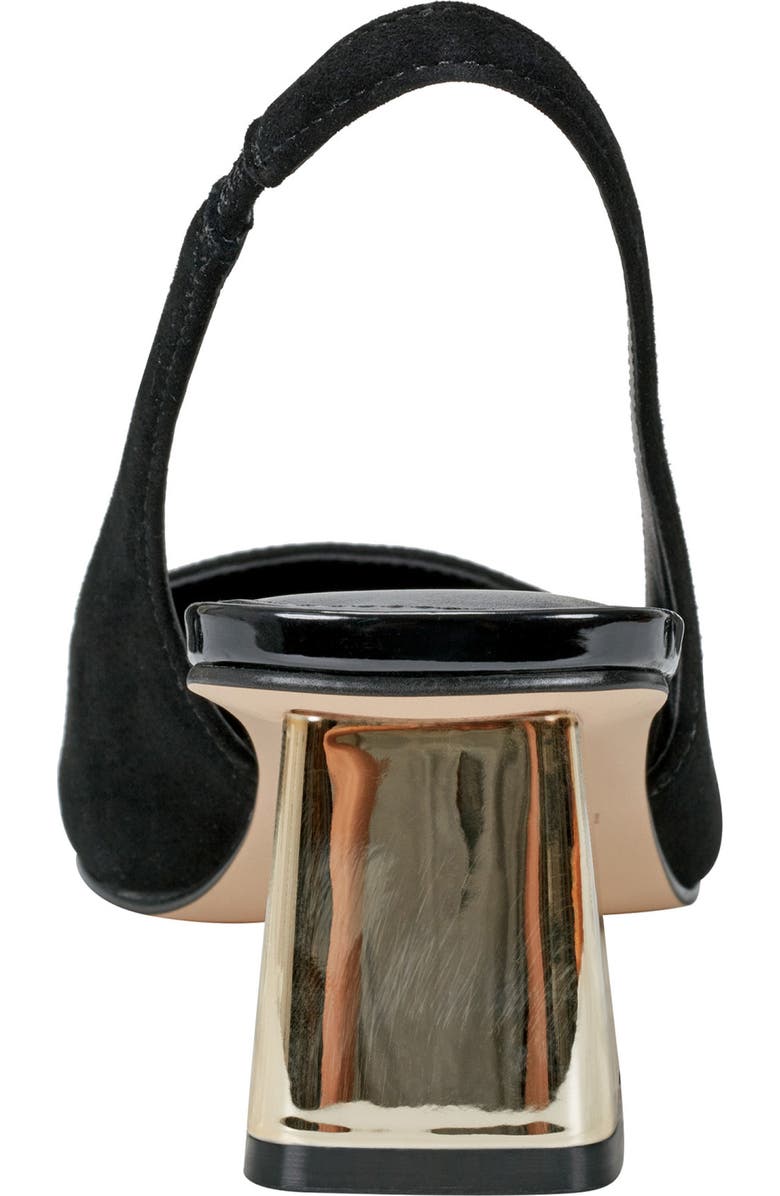 Marc Fisher Mirrored Block Heel Slingback Pump, Alternate, color, Black