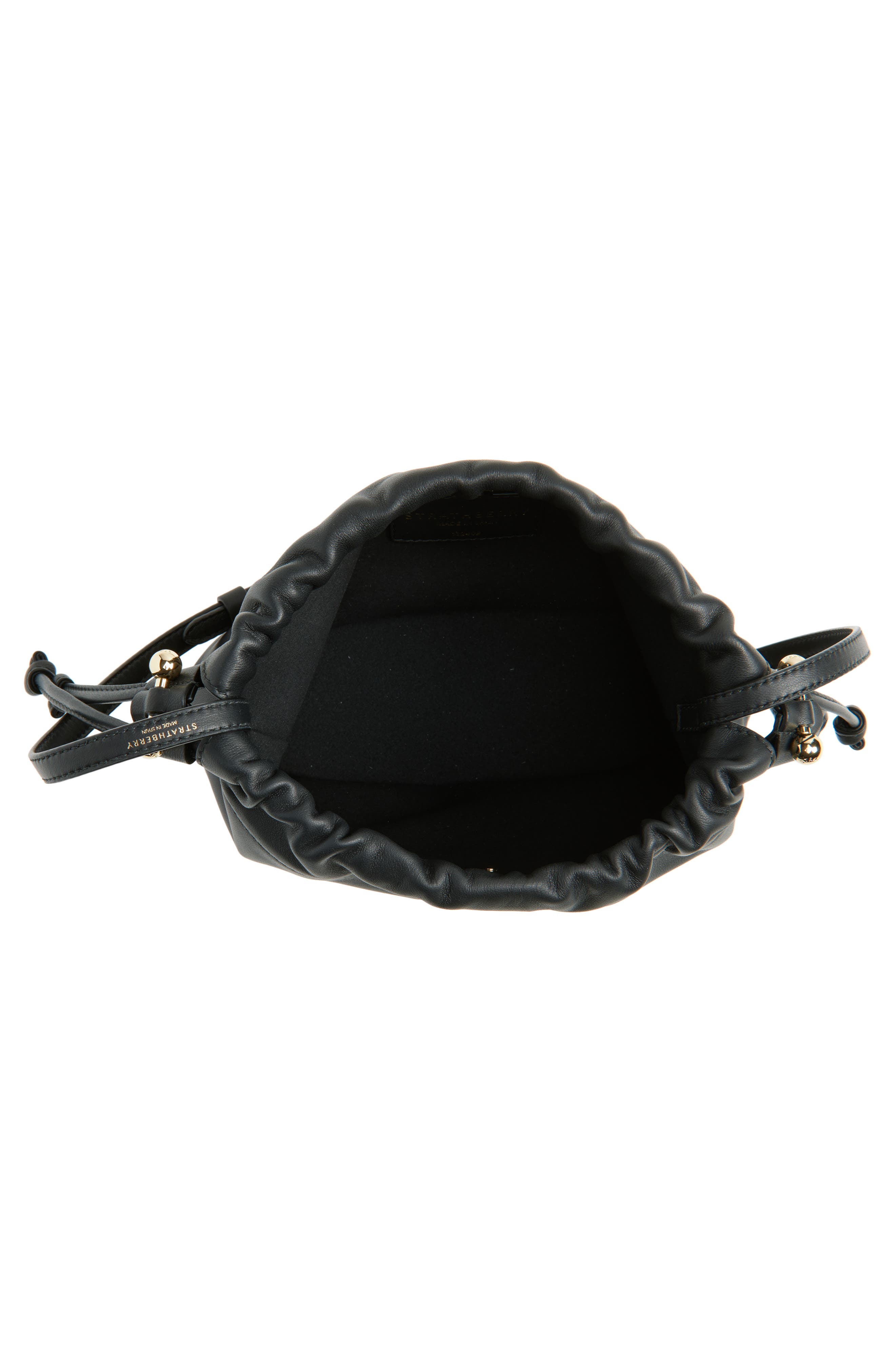 Strathberry Drawstring Leather Crossbody Bag, Alternate, color, Black