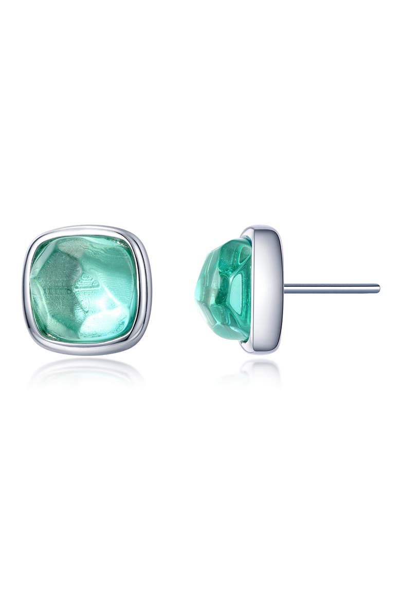 Lab-Grown Sapphire Stud Earrings, Main, color, GREEN SAPPHIRE
