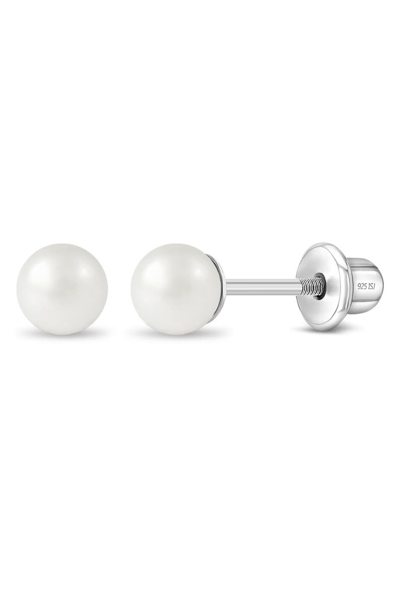 In Season Jewelry Classic Simulated Pearl Earrings, Main, color, White