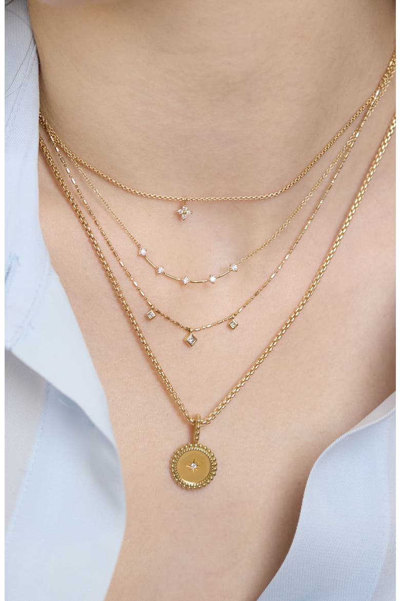 14K Yellow Gold Diamond Dash Necklace, Alternate, color, 14K YELLOW GOLD