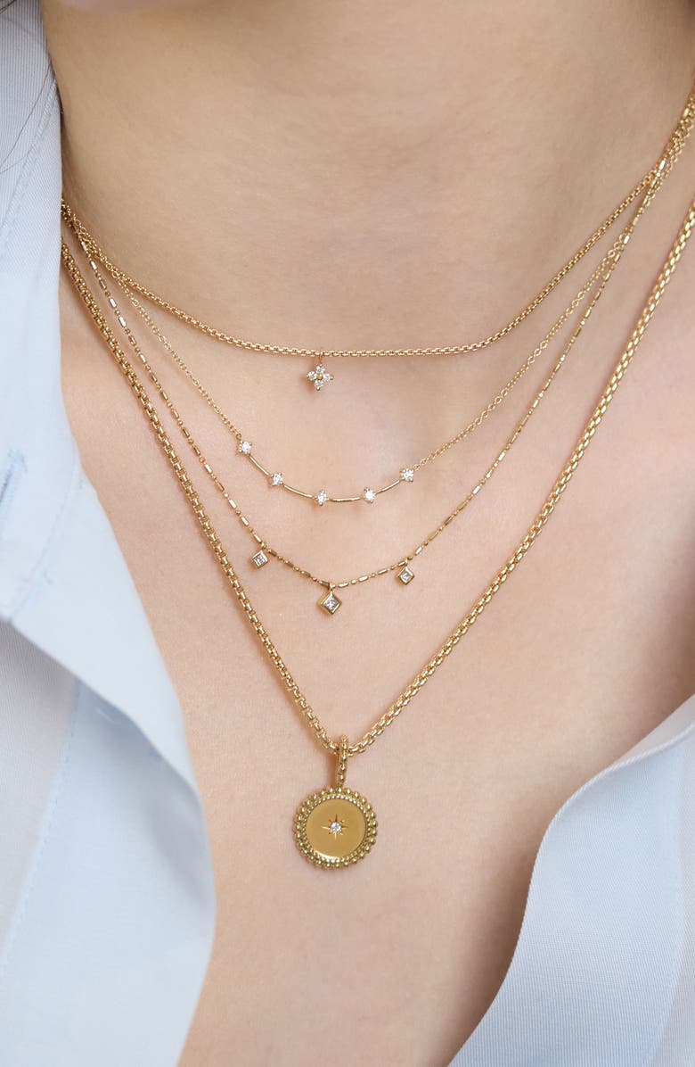 Zoë Chicco 14K Yellow Gold Diamond Dash Necklace, Alternate, color, 14K Yellow Gold