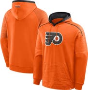 FANATICS Men's Fanatics Orange Philadelphia Flyers Goaltender Defender Pullover Hoodie