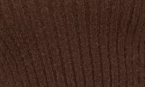 Blu Pepper Mock Neck Crop Sweater In Brown