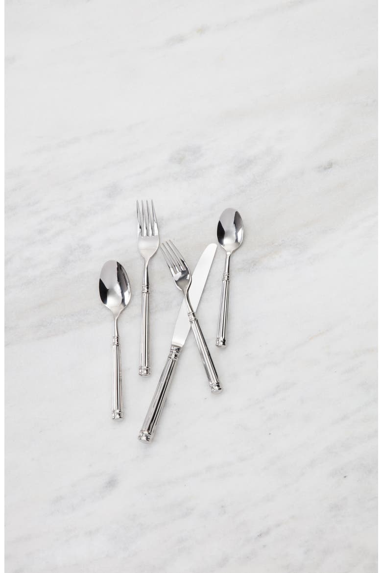 Nyssa Hollow 20-Piece Flatware Set, Alternate, color, SILVER