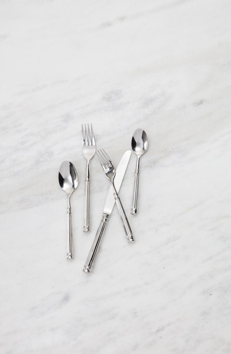 Fortessa Nyssa Hollow 20-Piece Flatware Set, Alternate, color, Silver