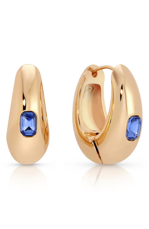 Ettika Deco Cubic Zirconia Hoop Earrings In Sapphire