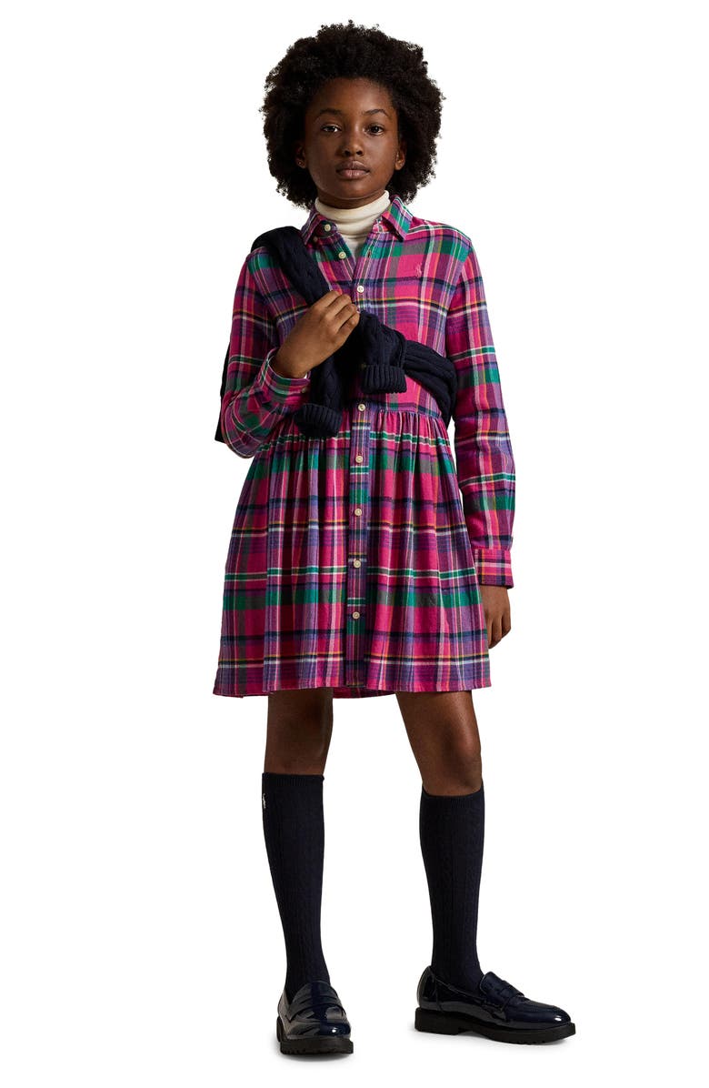 Polo Ralph Lauren Kids' Plaid Long Sleeve Shirtdress, Alternate, color, 