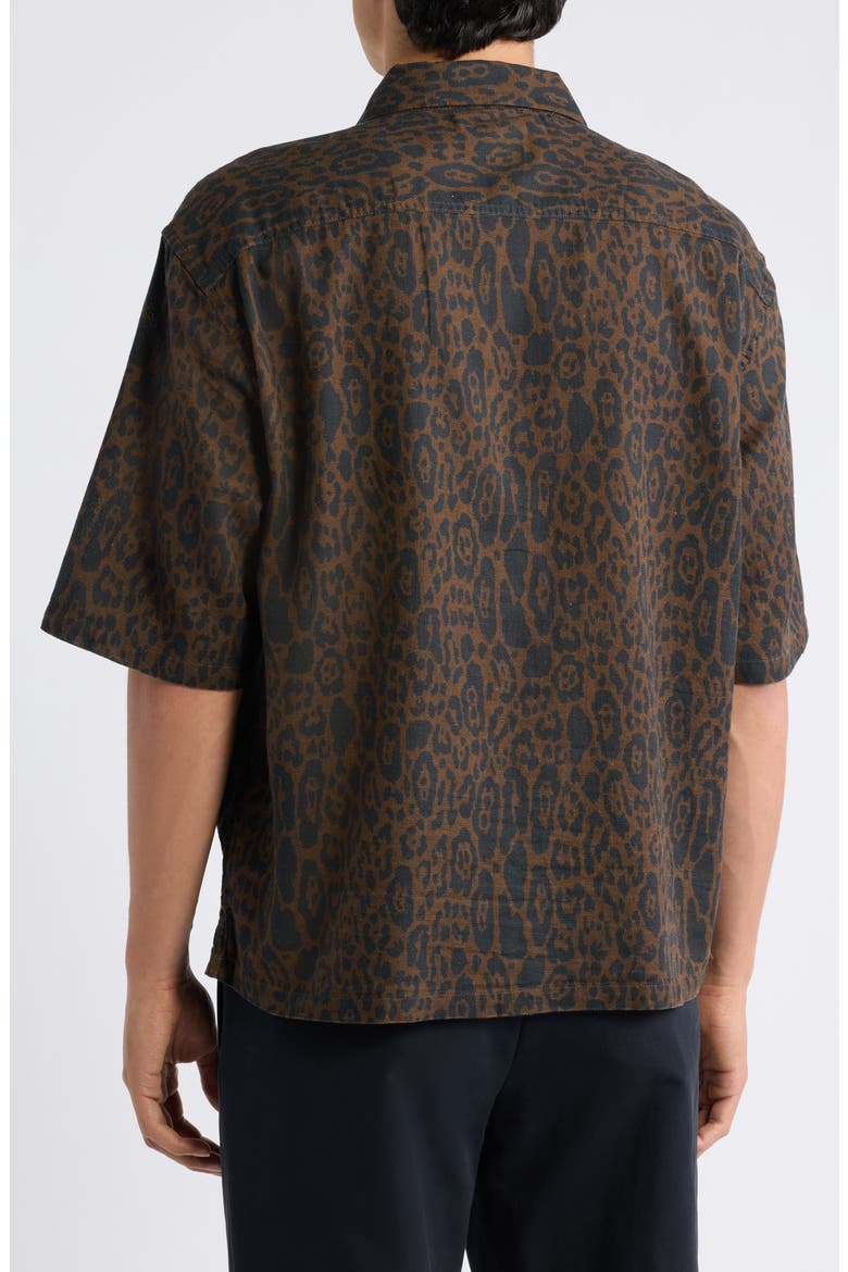 Leopardo Organic Cotton Blend Button-Up Shirt, Alternate, color, HOT CHOC BROWN