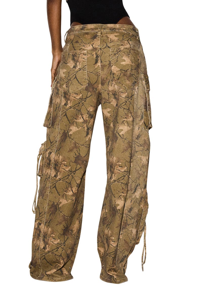 Duo Print Wide Leg Cargo Pants, Alternate, color, WOODLAND PRINT