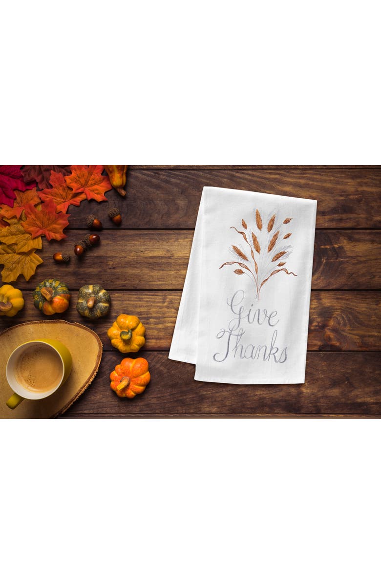 C&F Home Give Thanks Flour Sack Cotton Kitchen Towel, Alternate, color, White
