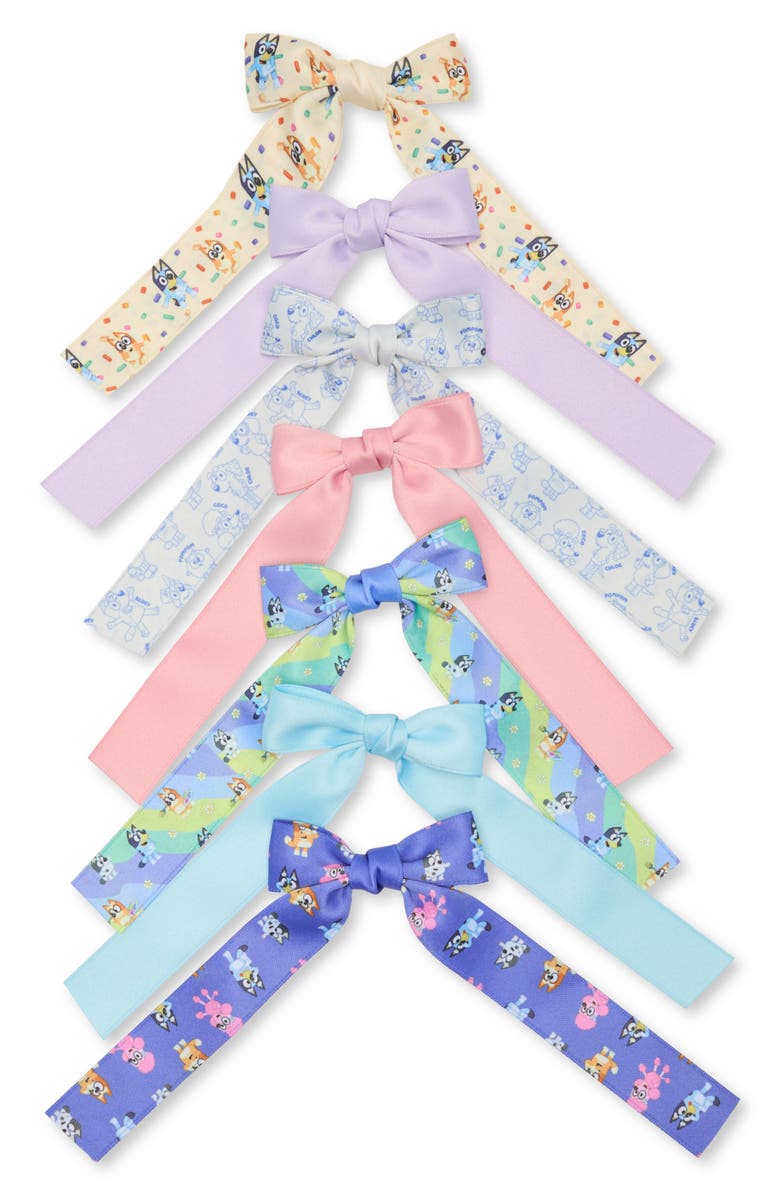 H.E.R. ACCESSORIES Kids' Assorted Bluey 7-Pack Hair Bows, Main, color,