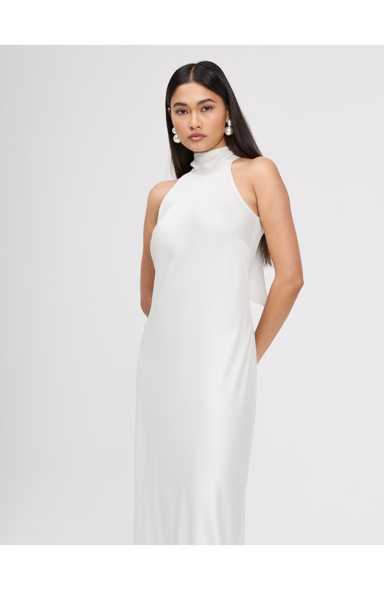 Ghost London Angelica High Neck Satin Maxi Dress, Alternate, color, Ivory