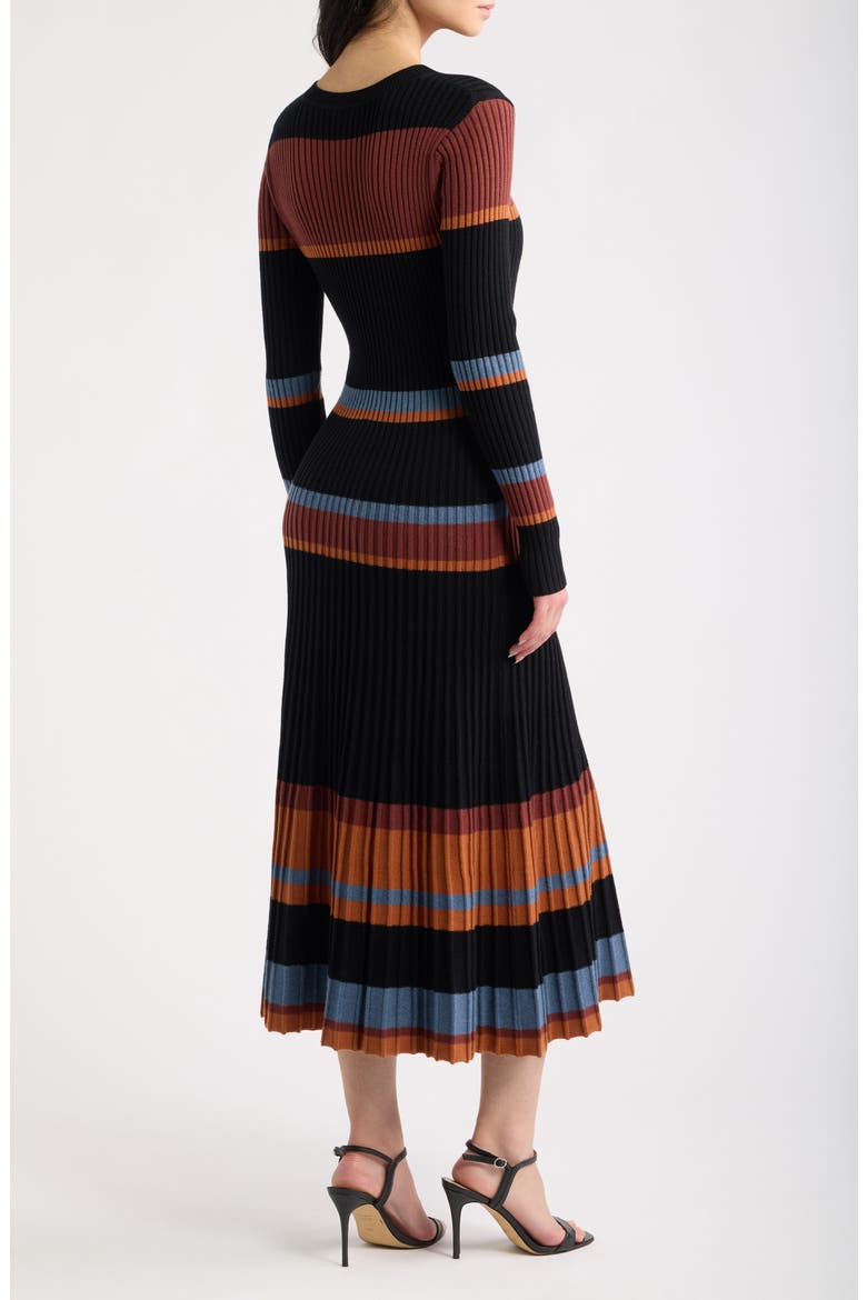 Long Sleeve Sweater Dress, Alternate, color, BLACK MULTI