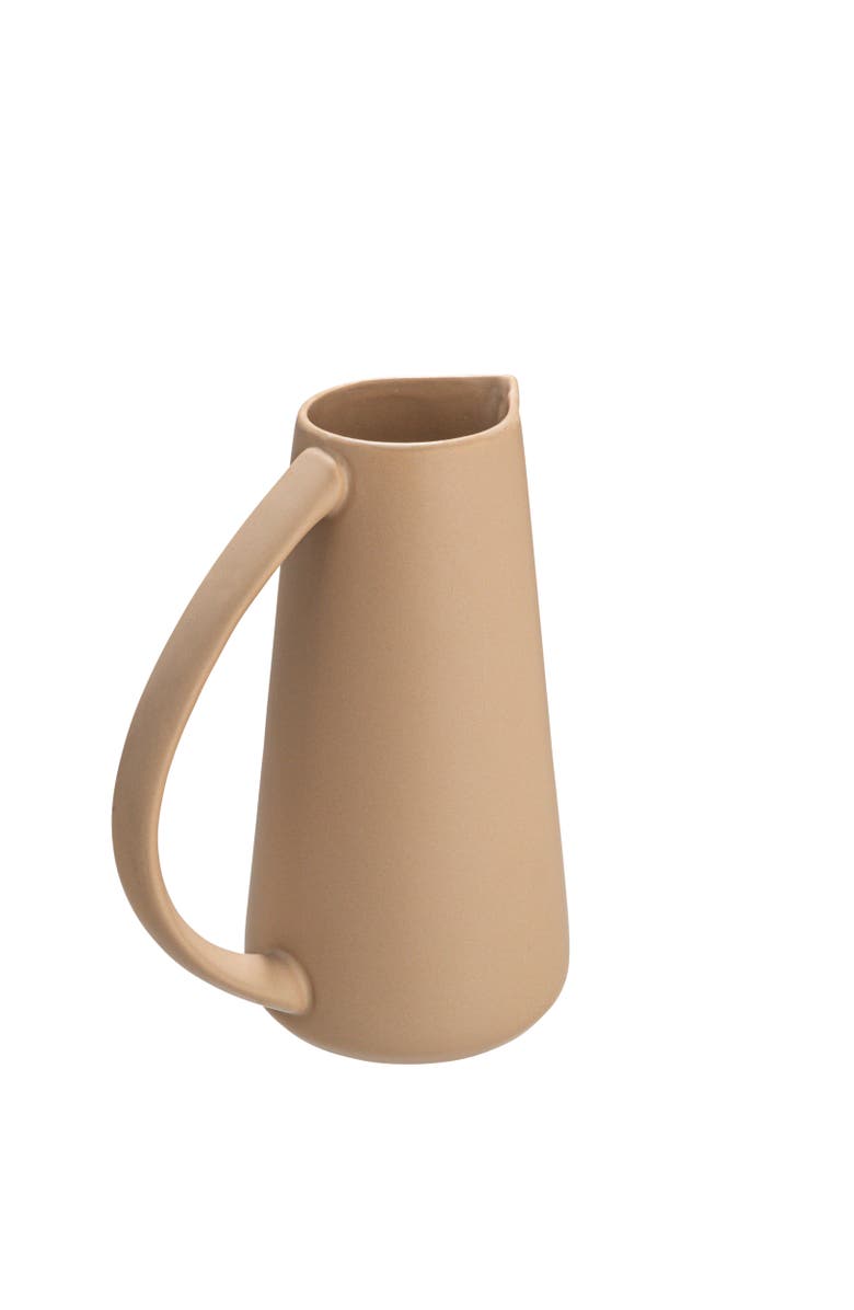 Storied Home Modern Stoneware Pitcher, Main, color, Tan