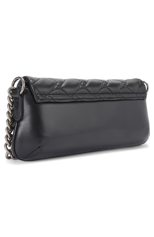 Kurt Geiger Quilted Black Handbag With Decorative Clasp And Chain Strap In Gray