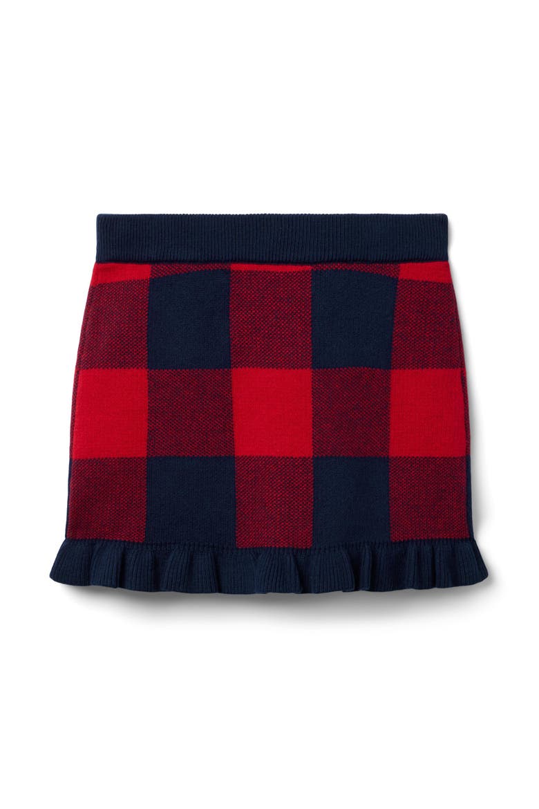 Plaid Sweater Skirt, Main, color, Red