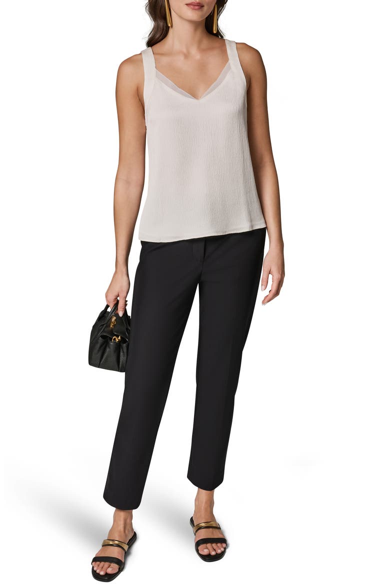 Chiffon Trim Shell Top, Alternate, color, CREAM