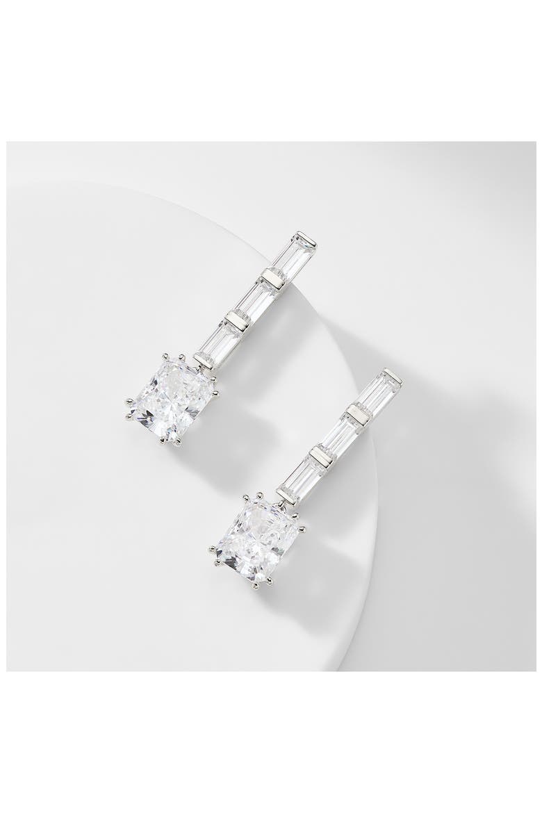 Chateau Crystal Linear Drop Earrings, Alternate, color, RHODIUM