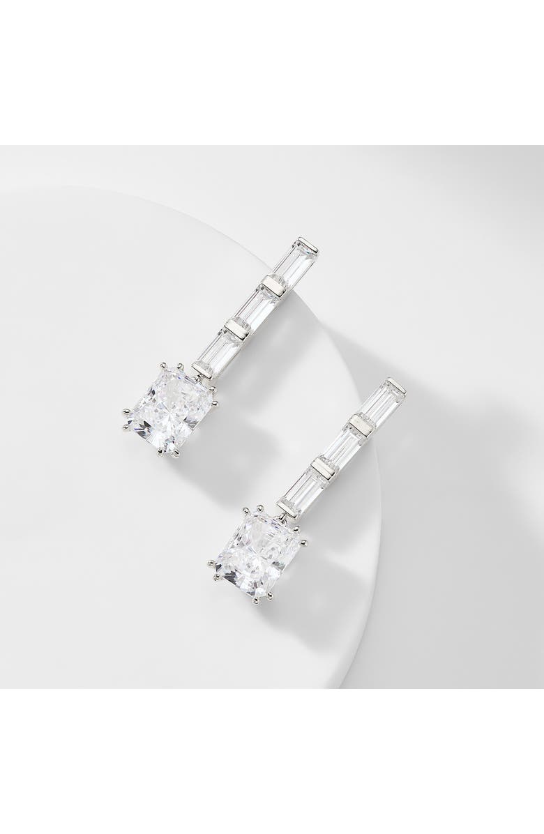 Nadri Chateau Crystal Linear Drop Earrings, Alternate, color, Rhodium