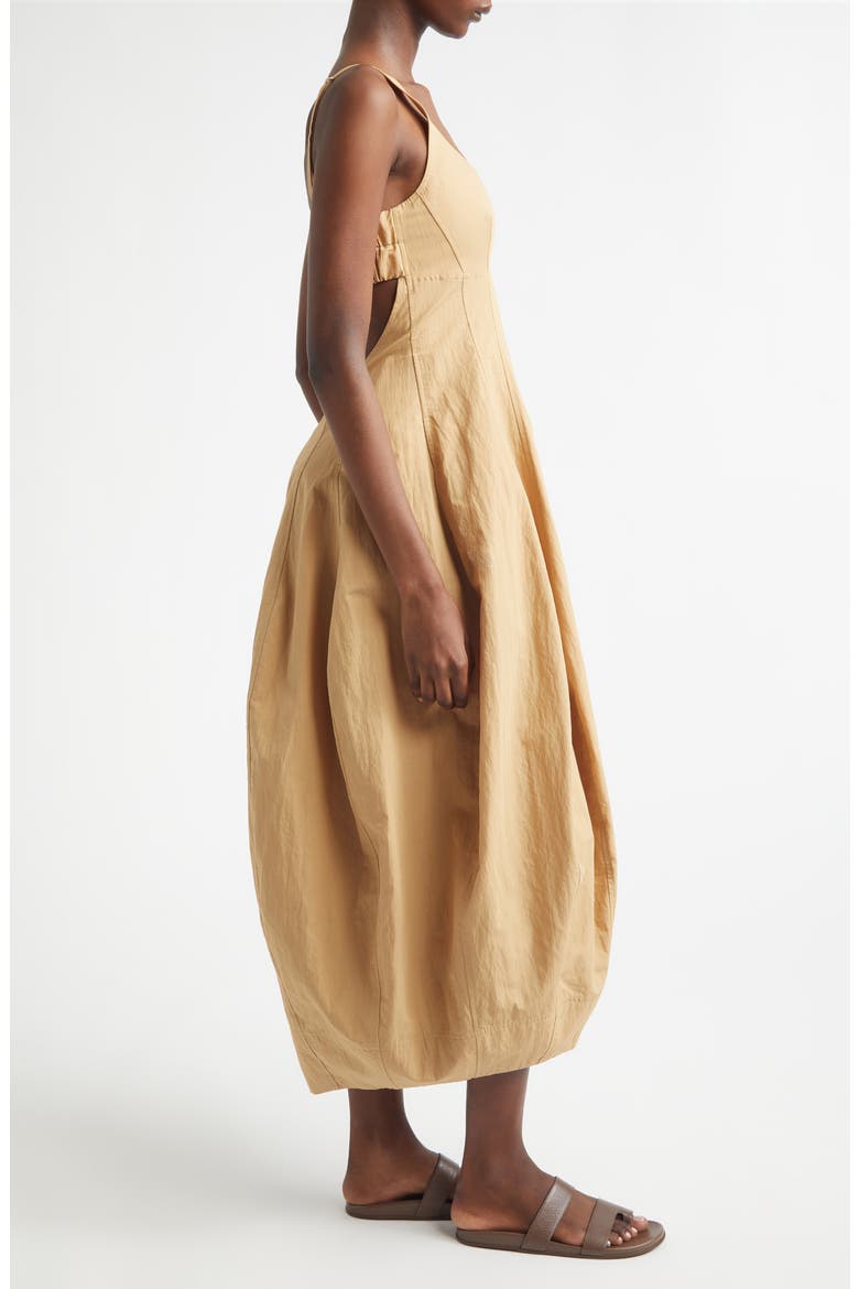 Nina Cotton Blend Barrel Dress, Alternate, color, SAND DUNE