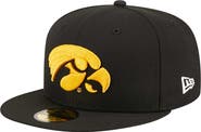 New Era Men's New Era Black Iowa Hawkeyes 59FIFTY Fitted Hat