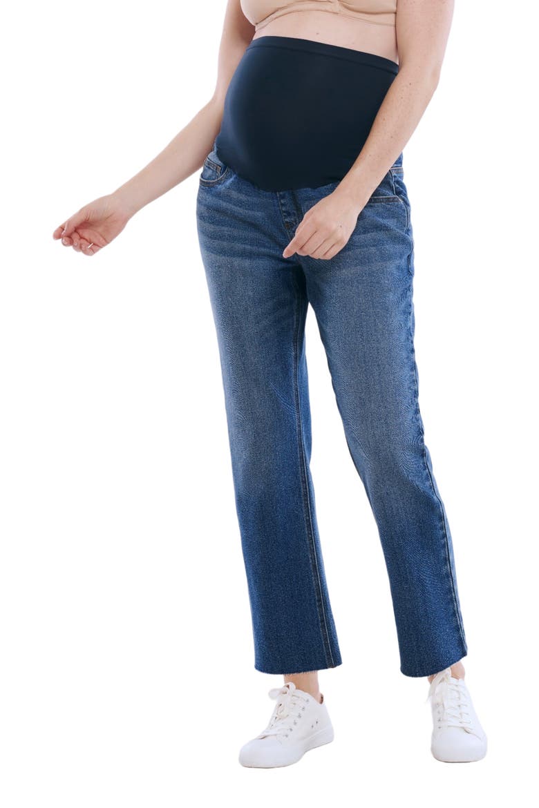 Secret Fit Over the Belly Slim Straight Leg Jeans, Alternate, color, Medium Wash