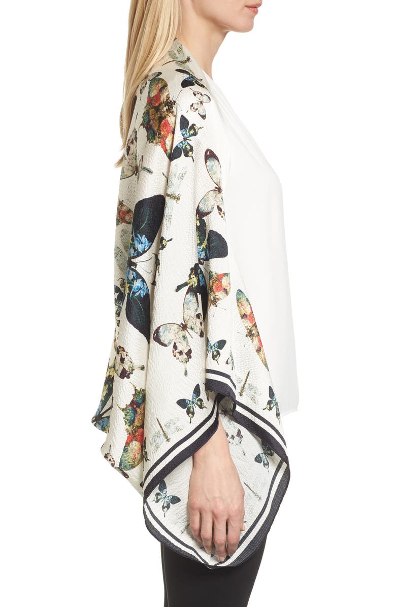 Ted Baker London Butterfly Kaleidoscope Silk Cape Scarf, Alternate, color, 