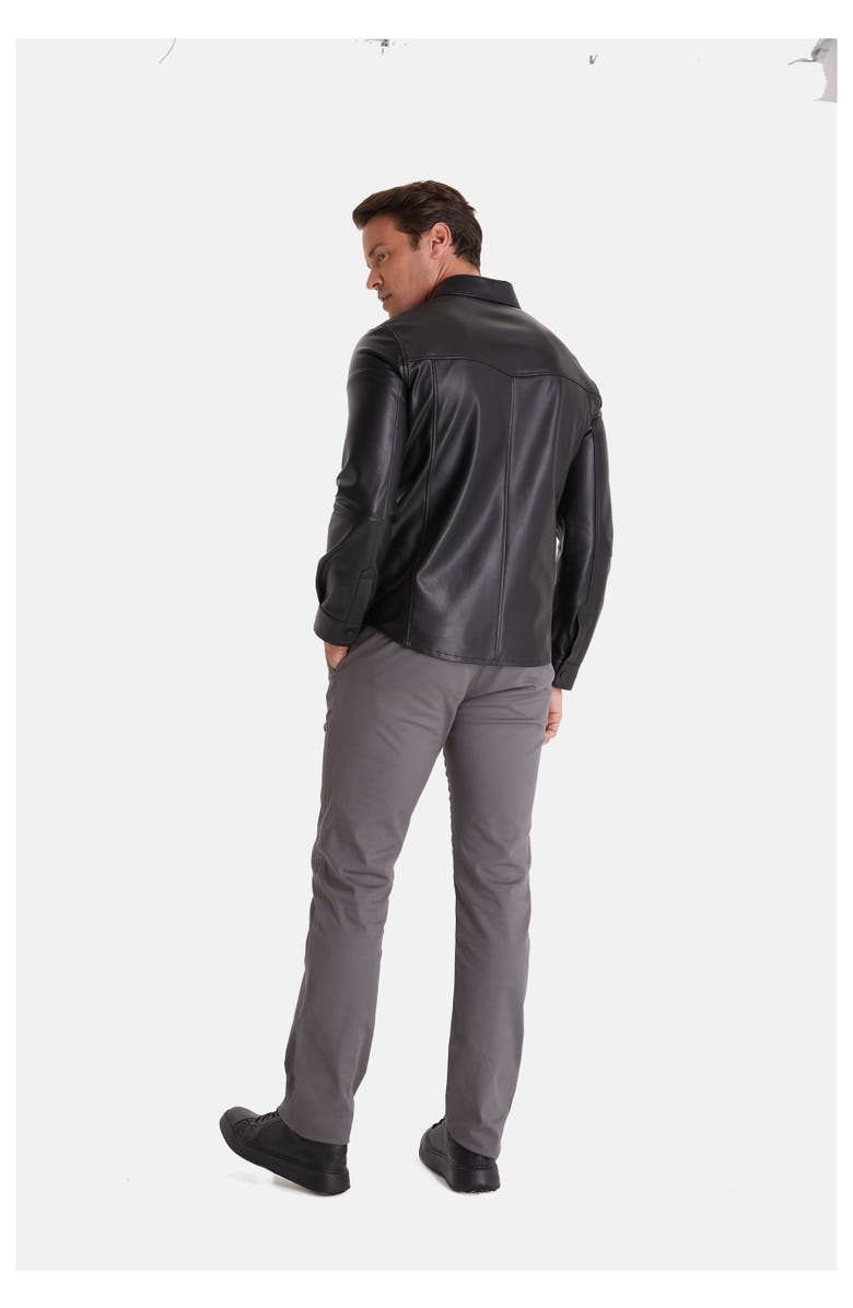 Furniq UK Dominic Leather Jacket, Alternate, color, Black