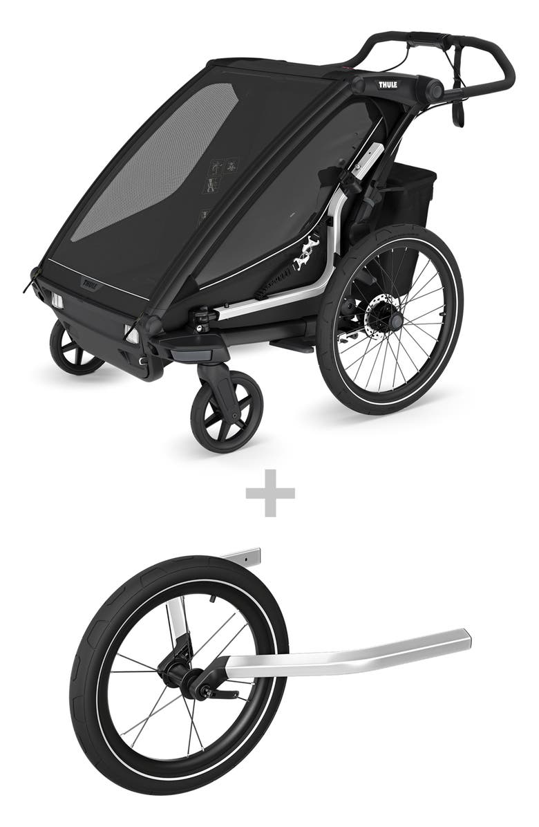Thule Chariot Sport 2 Double Multisport Bundle: Stroll, Jog, Bike Trailer, Alternate, color, Black