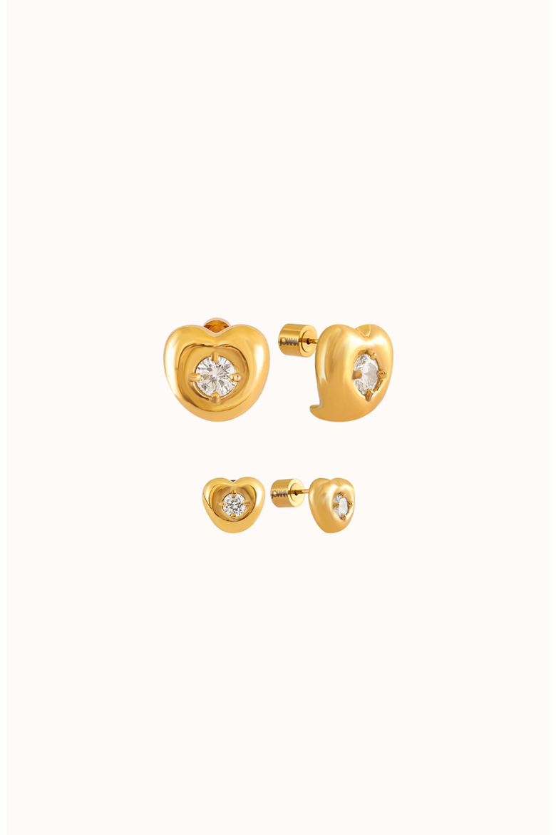 Lila Sweetheart Earrings Set, Main, color, Gold
