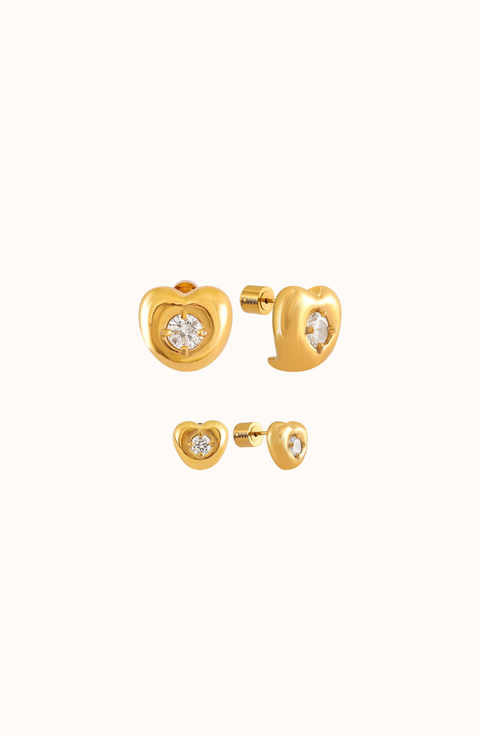 Lila Sweetheart Earrings Set