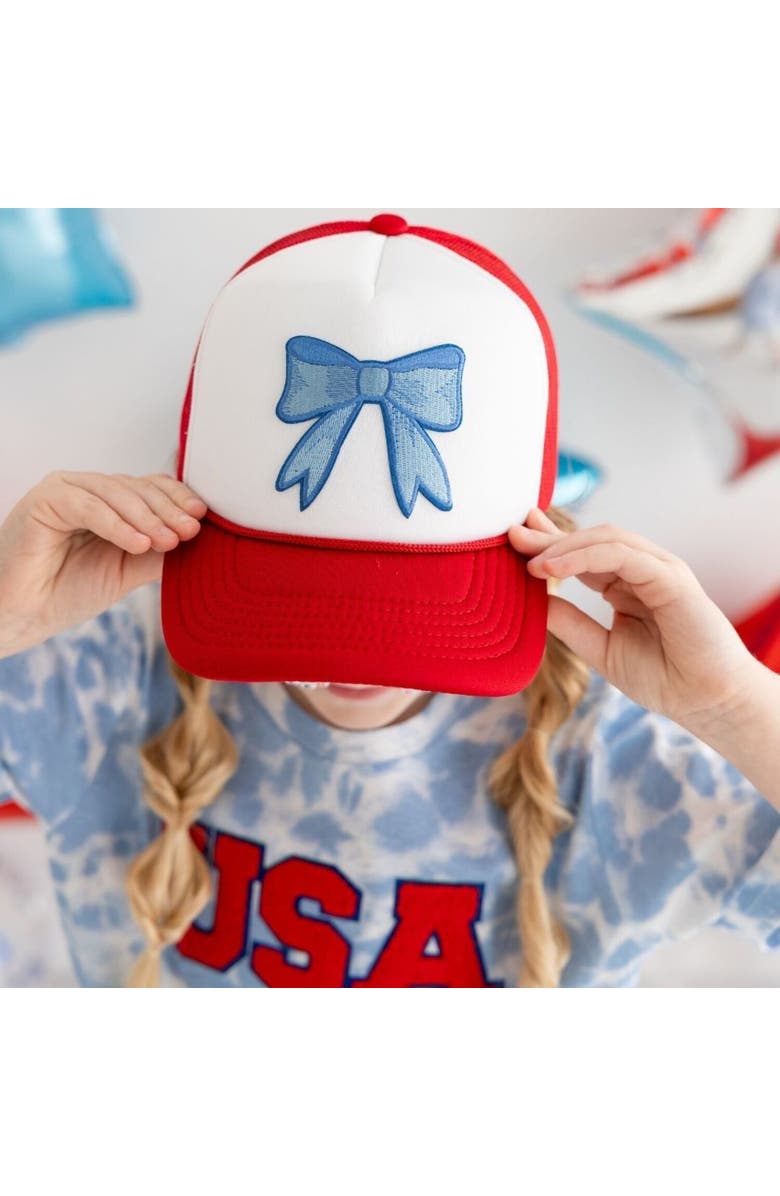 Sweet Wink Patriotic Bow Patch Trucker Hat, Alternate, color, 