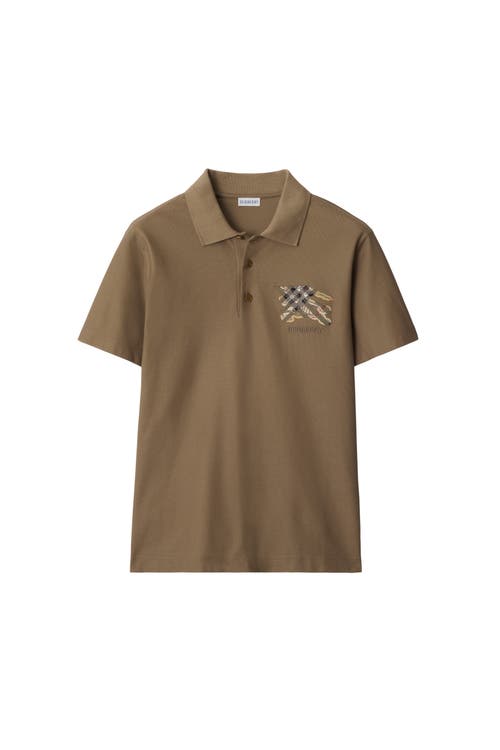Burberry Equestrian Knight-check Polo Shirt In Brown