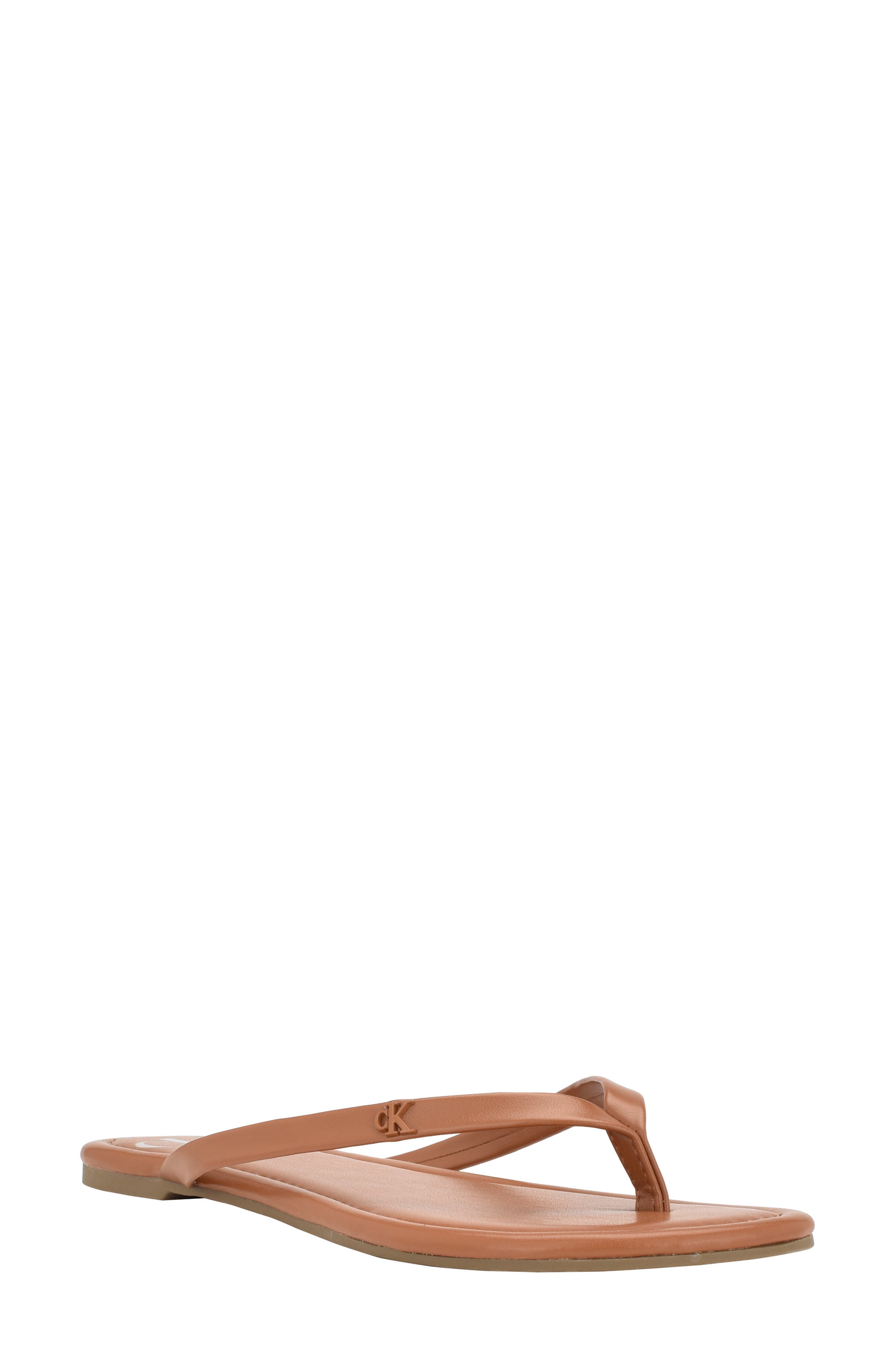 Calvin Klein Crude Flip Flop, Main, color, Dark Natural