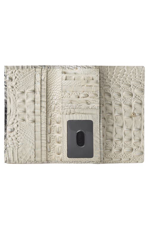 Brahmin Cordelia Croc Embossed Leather Trifold Wallet In Gray