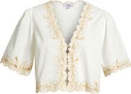 Rails Cataluna Embroidered Cotton Poplin Crop Top